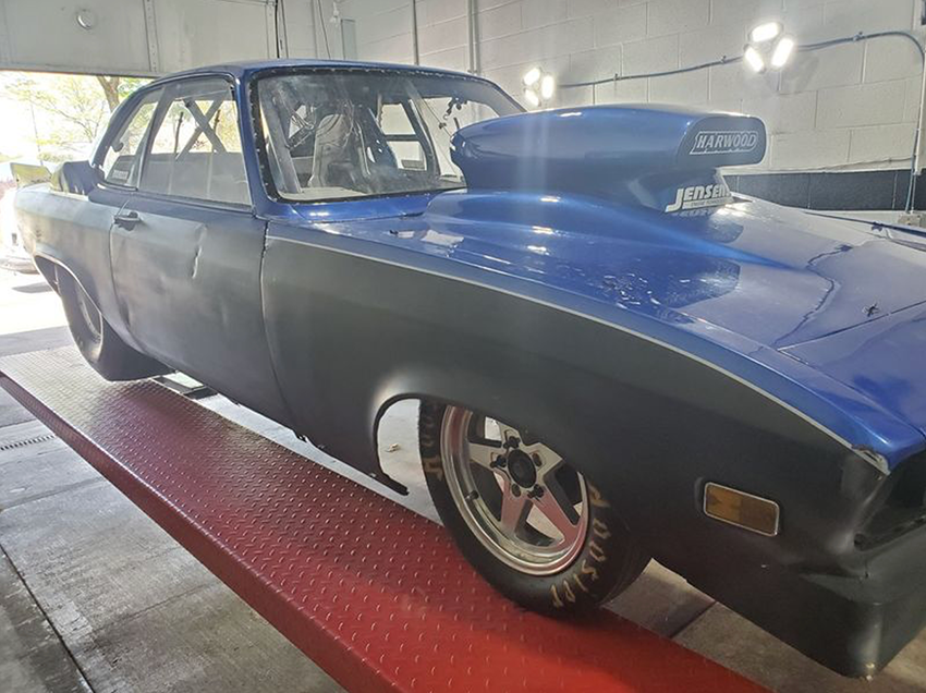 Black muscle car at the Mt. Airy Motors location in Mount Airy, Maryland